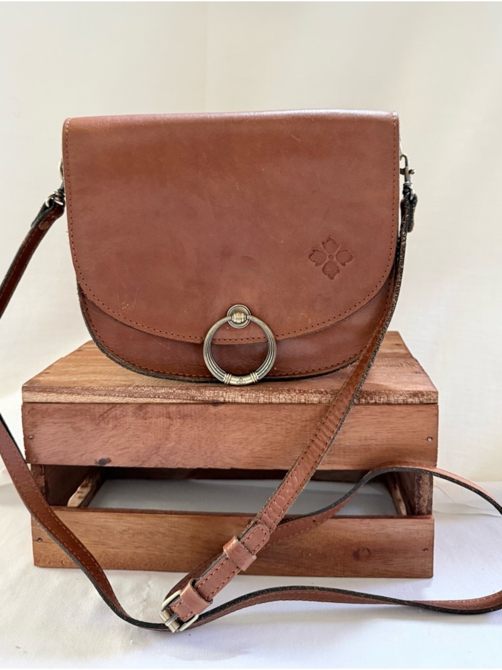 Patricia Nash Brown Tan Leather Crossbody Saddle Bag Style P551333 - Picture 13 of 13
